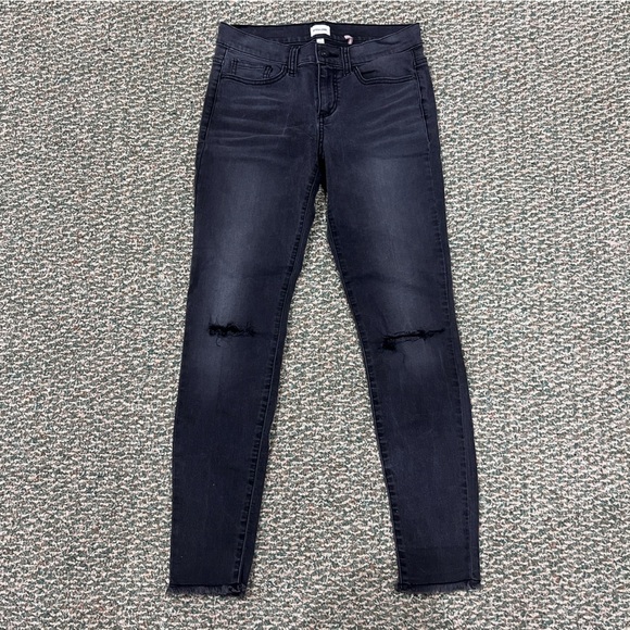 Sneak Peak Black Mid Rise Distressed Skinny Jeans Size 3 Women’s - Picture 1 of 6